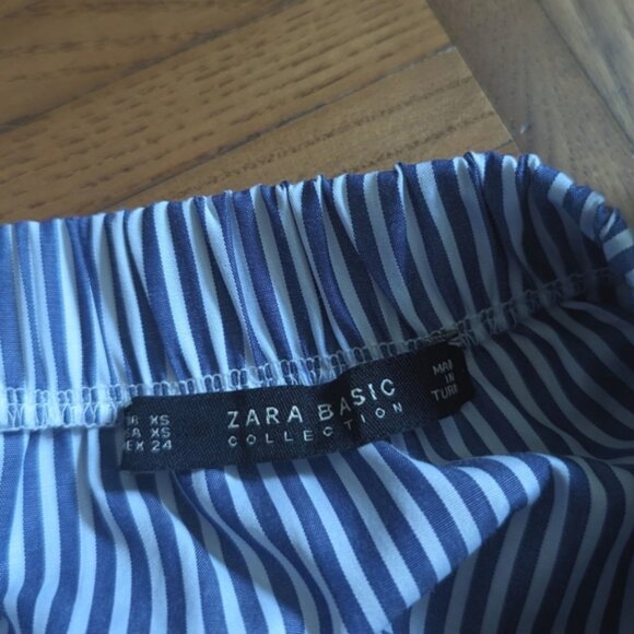 Zara off the shoulder ruffle puff sleeve striped lace blouse - Picture 6 of 6